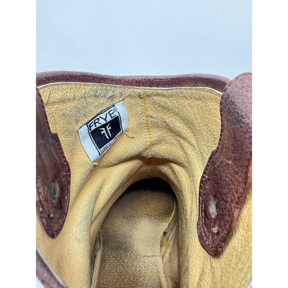 FRYE Jackie Womens Western Boots Brown Leather Button Short Booties Heeled US 11 - Picture 11 of 12